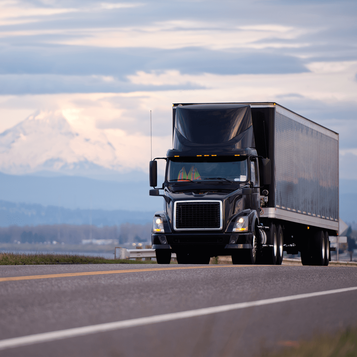 Black freight truck