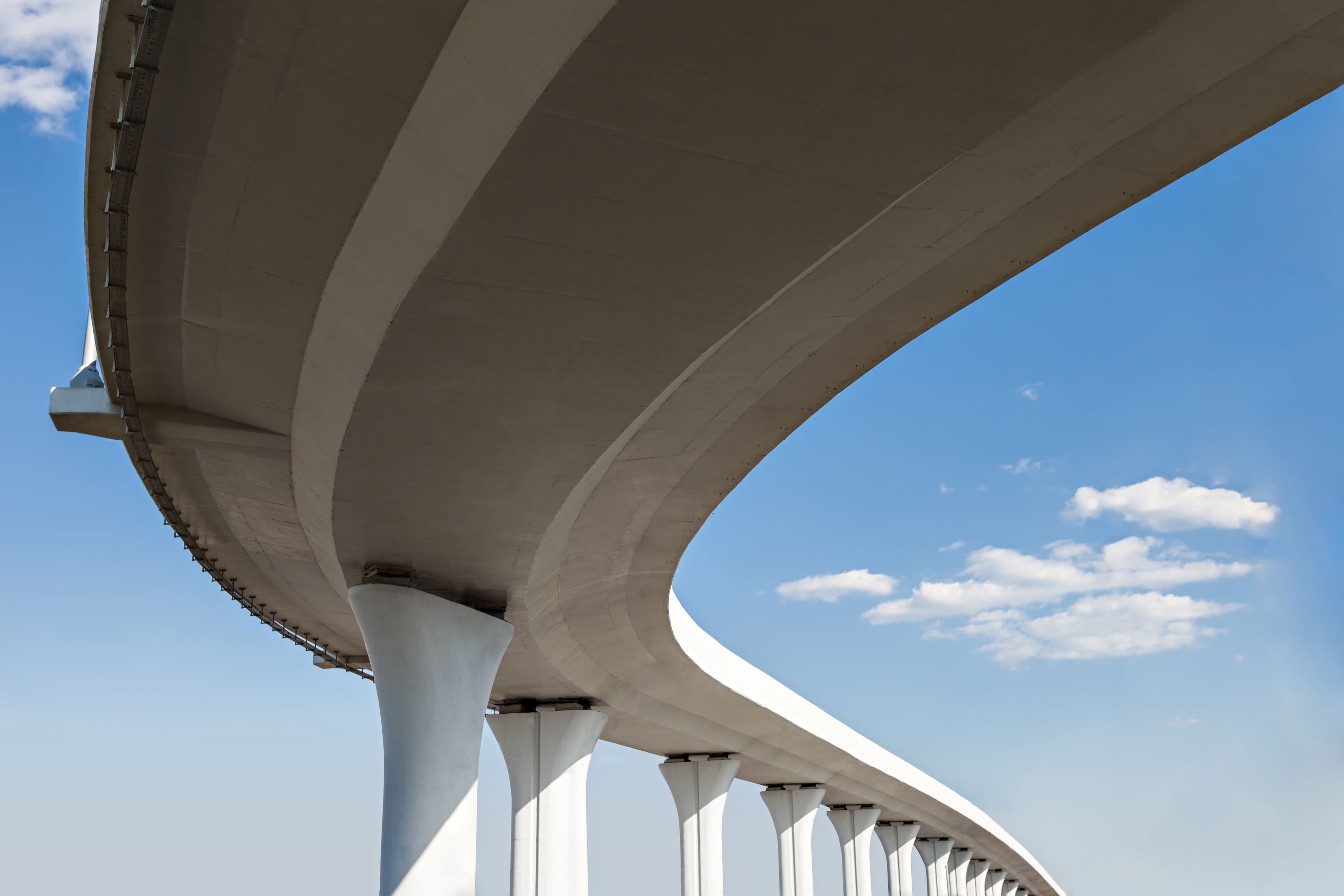 Close-up image of an overpass road.